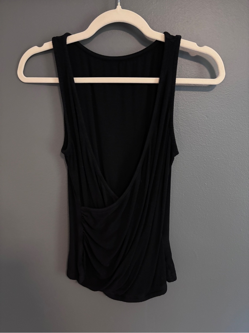 Black Draped Tank Top - Women